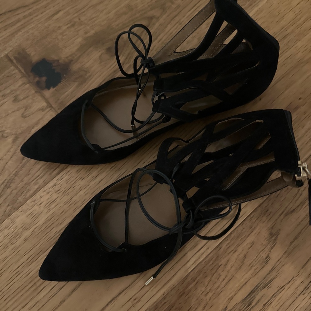 Aquazzura Suede Cutout Accent Flats Women's Size: 7.5 | IT 37.5 - Picture 6 of 6
